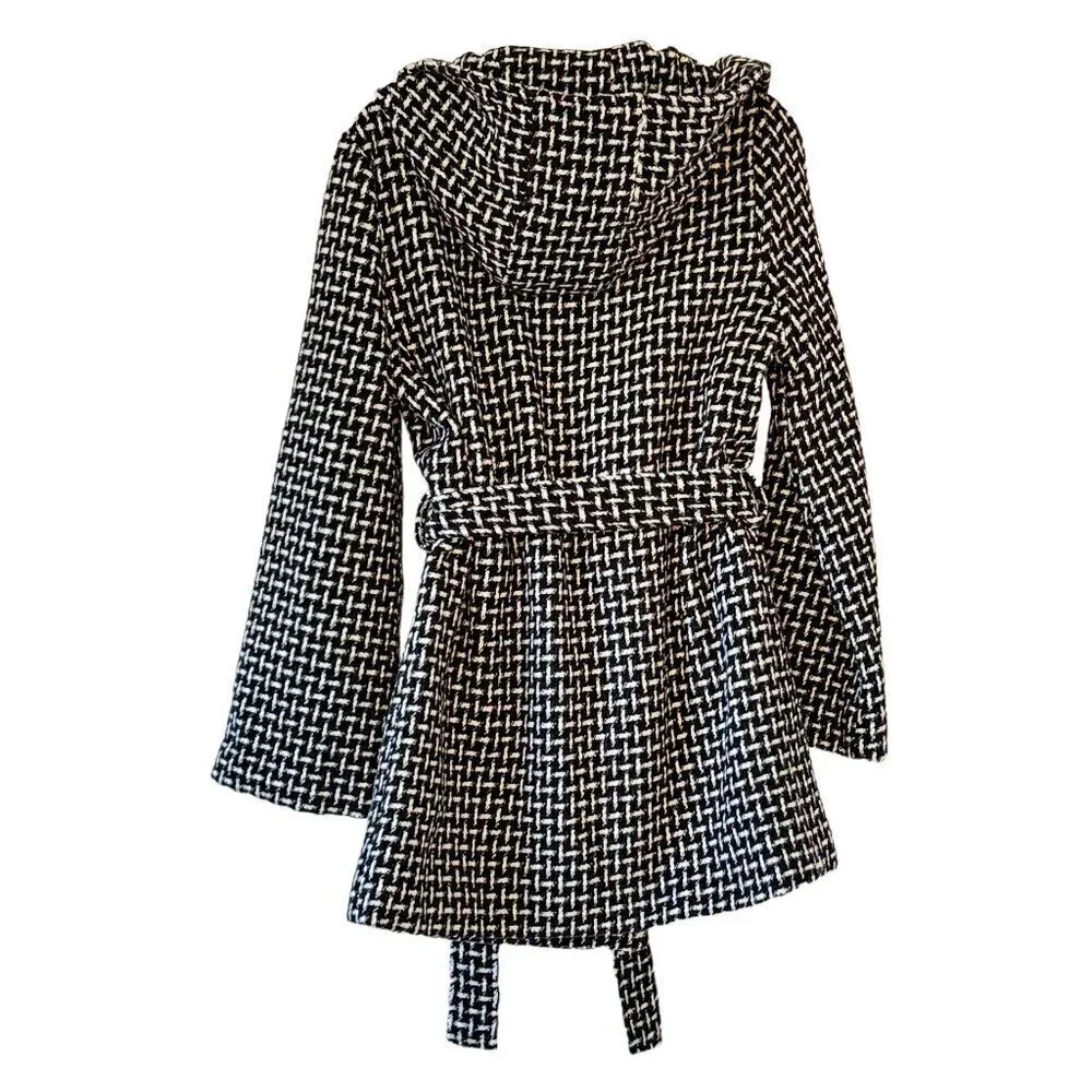 Jack by BB Dakota Ilora Wool Blend Hooded Jacket Oversized Welt Pockets Small